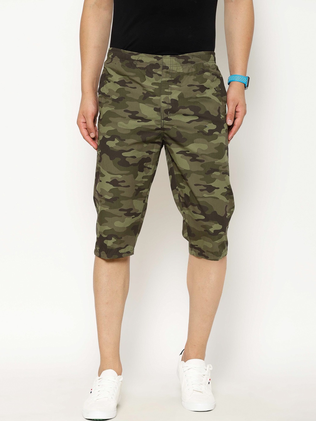 

SAPPER Men Green Printed Regular Fit Cargo Shorts