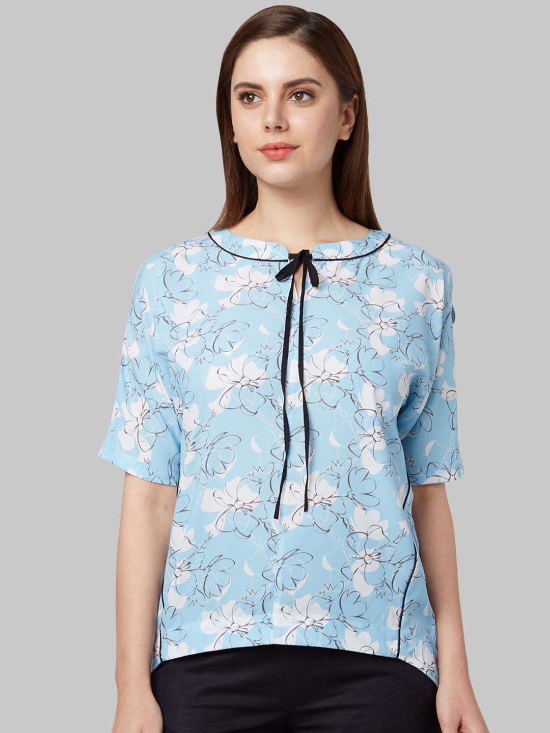 

Park Avenue Woman Women Blue Printed Top