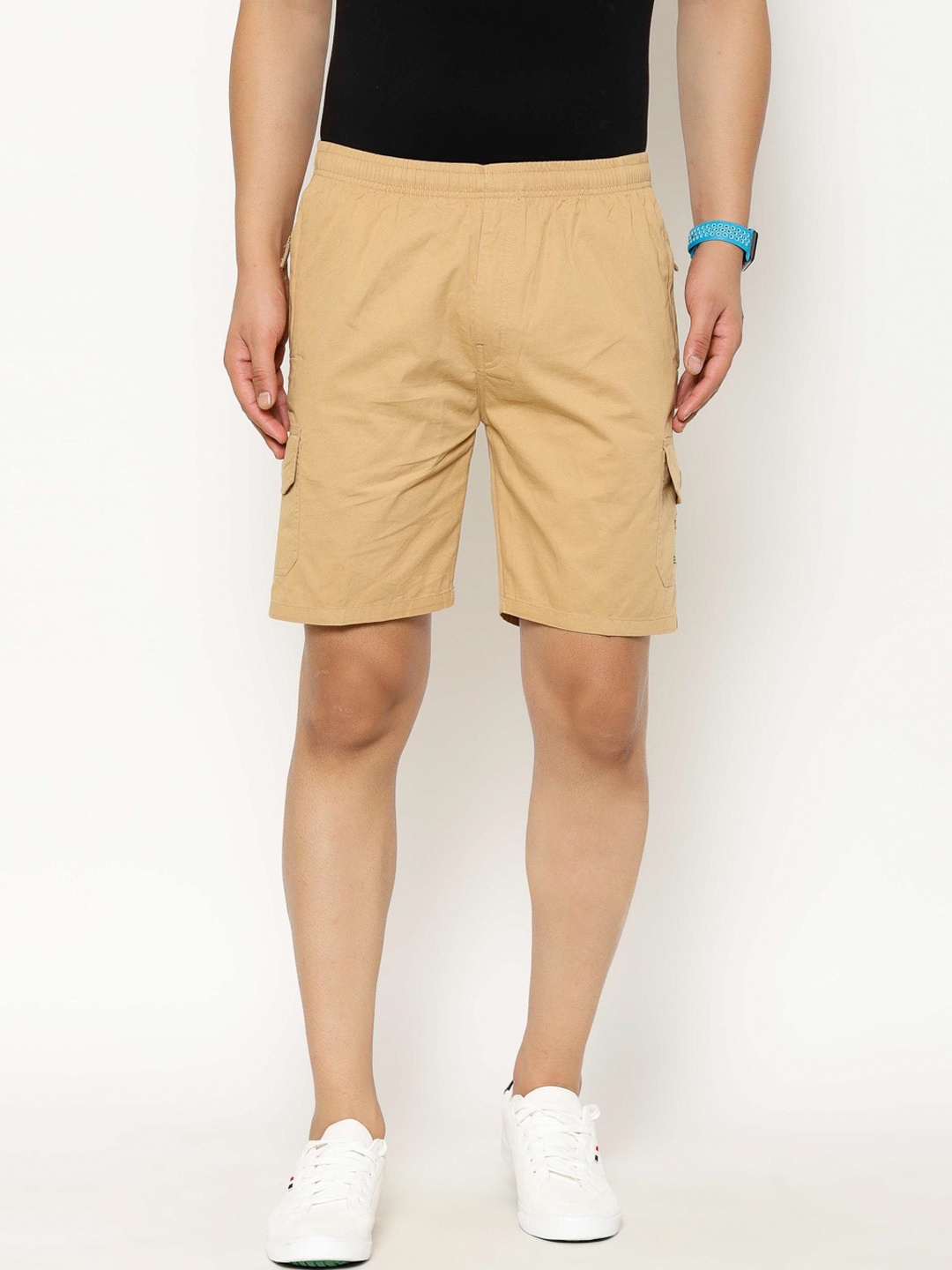 

SAPPER Men Khaki Solid Regular Fit Shorts