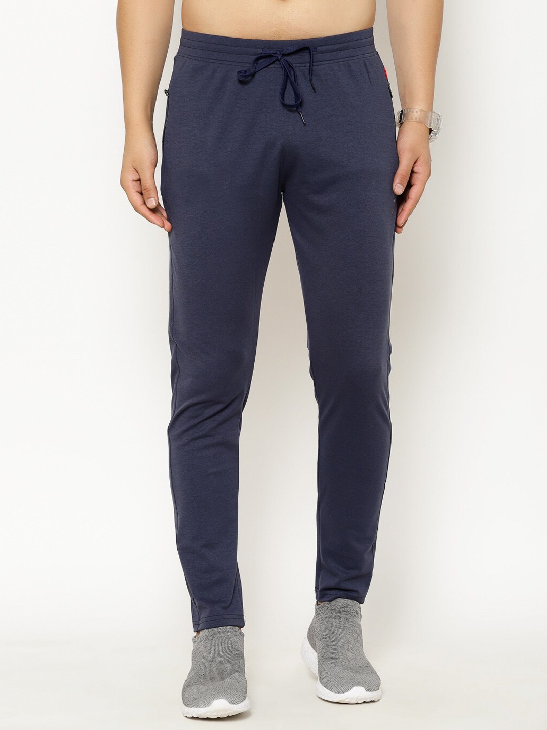 

SAPPER Men Navy Blue Solid Slim-Fit Track Pants