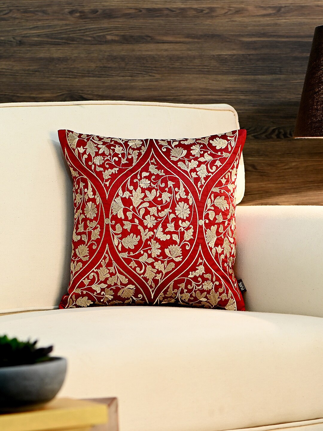

Pure Home and Living Red Floral Square Cushion Covers