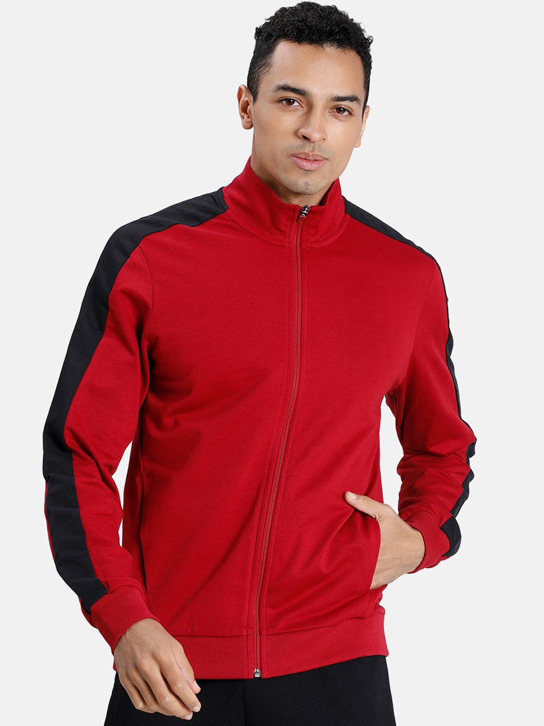 

Puma Men Red Solid Sporty Sweat Jacket Rhubarb