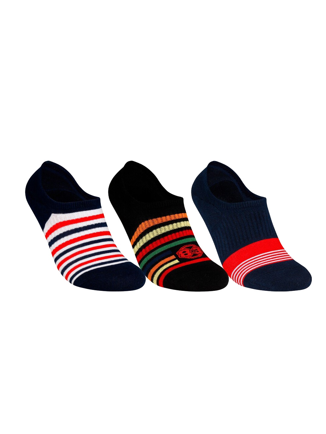 

Supersox Unisex Pack Of 3 Striped 83 The Film Collection Shoeliners, Black