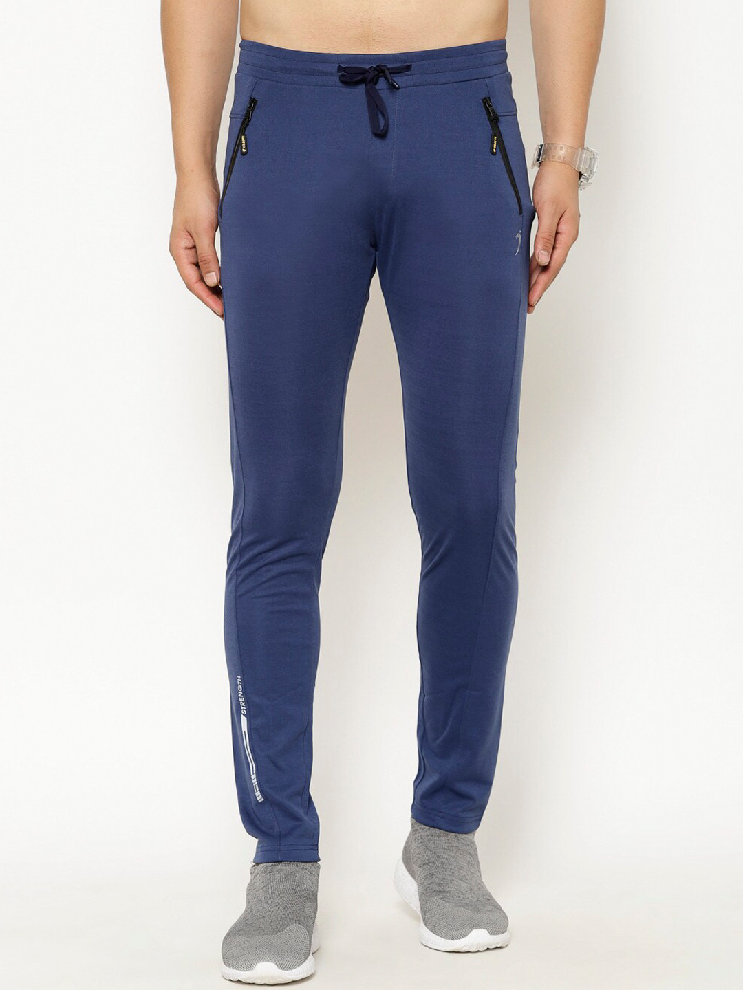 

SAPPER Men Blue Solid Slim-Fit Sports Track Pants