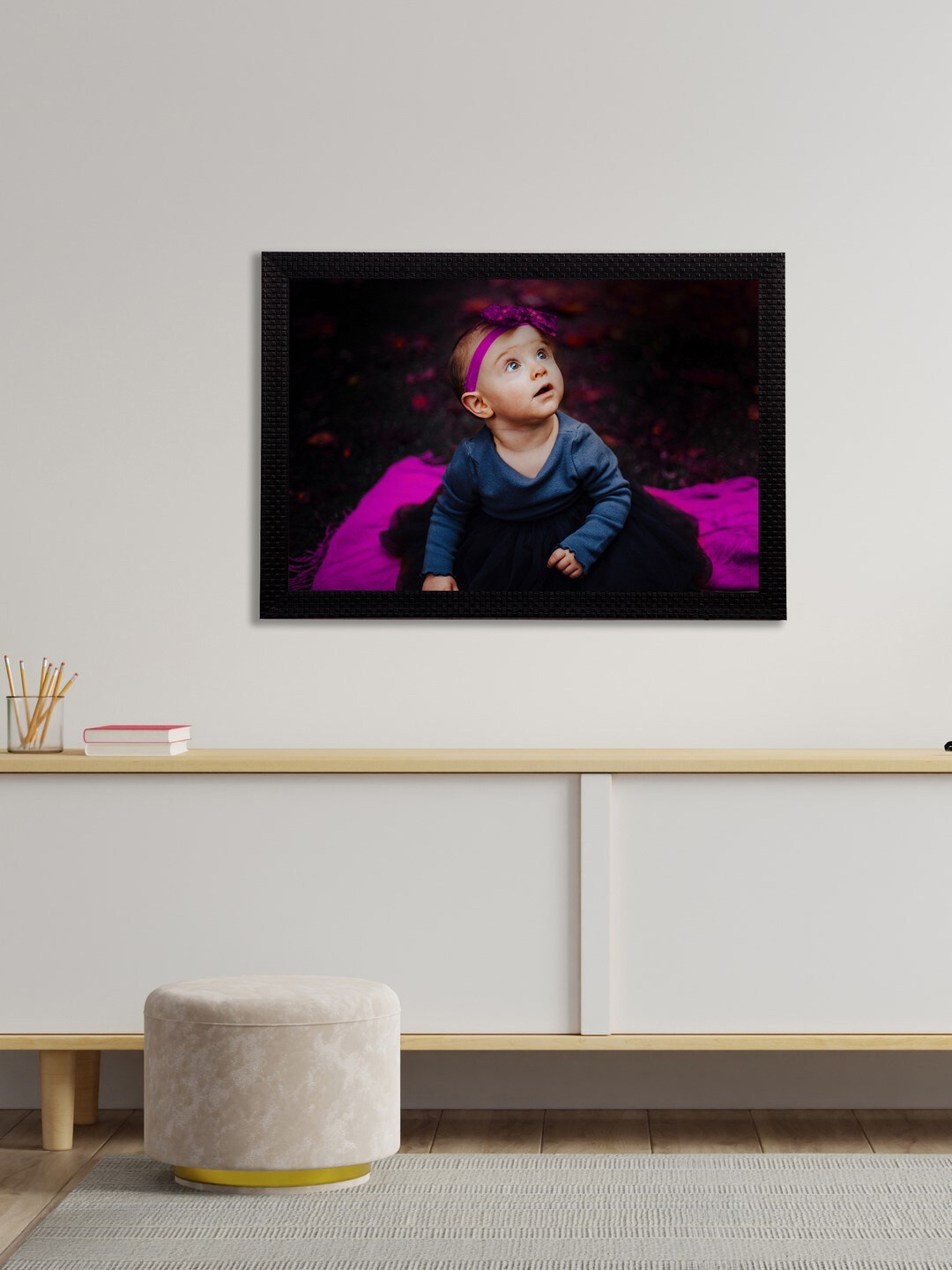 eCraftIndia Cute Baby Satin Matt Texture UV Wall Art Painting, Multi