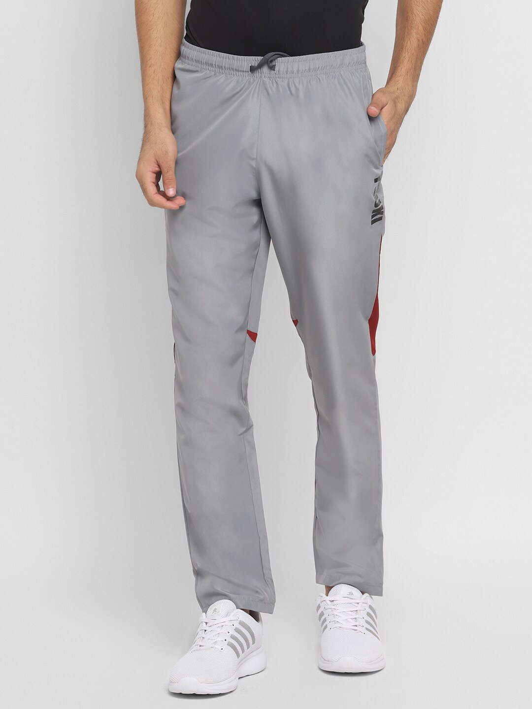 

Yuuki Men Grey Solid Straight-Fit Track Pants