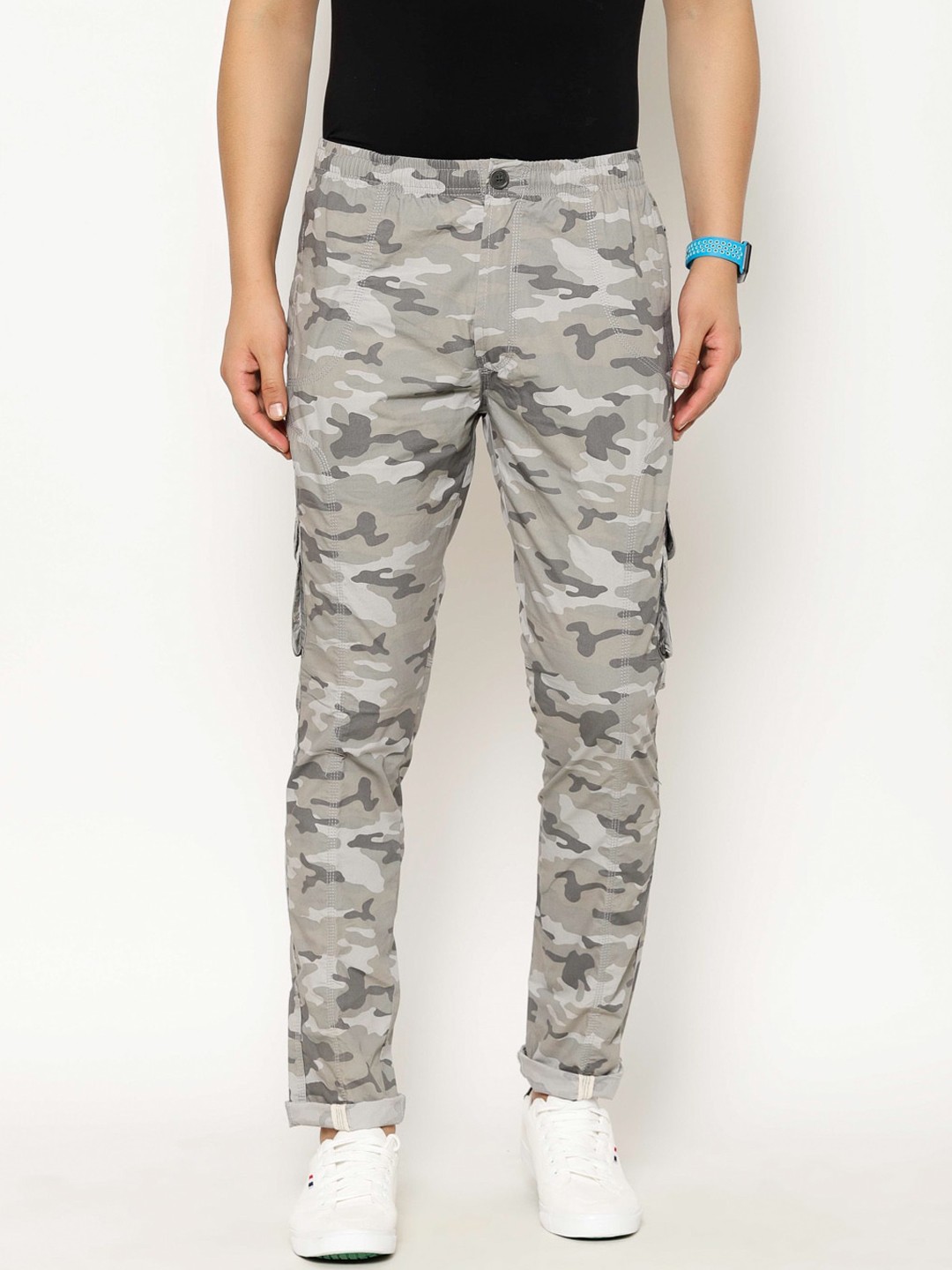 

SAPPER Men Grey Regular Fit Camouflage Cargos
