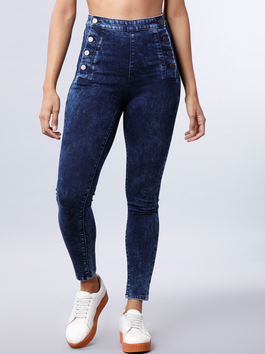 

Tokyo Talkies Women Blue Slim Fit High-Rise Clean Look Stretchable Jeans