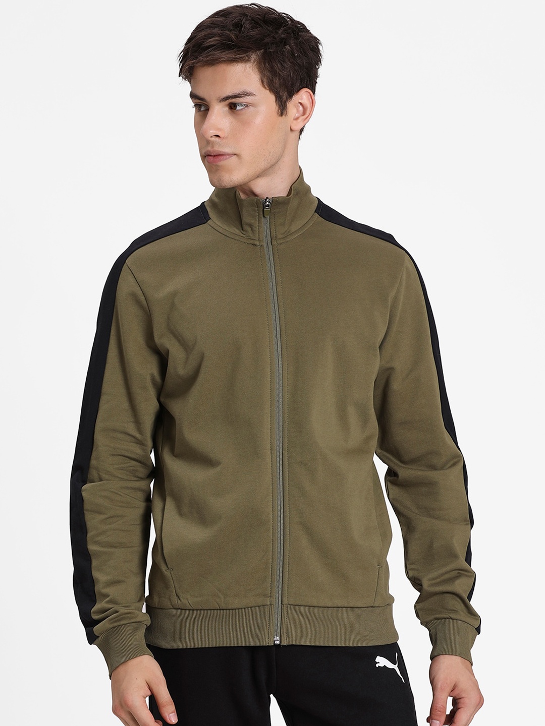 

Puma Men Olive Green Solid Bomber