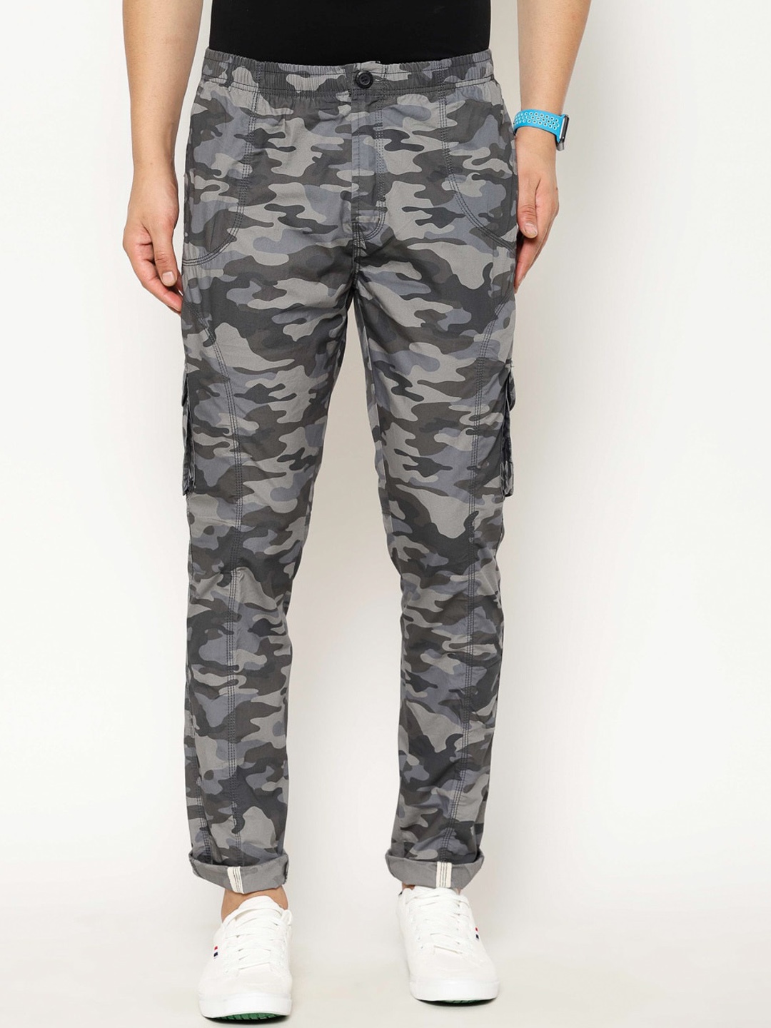 

SAPPER Men Blue Regular Fit Camouflage Printed Regular Trousers