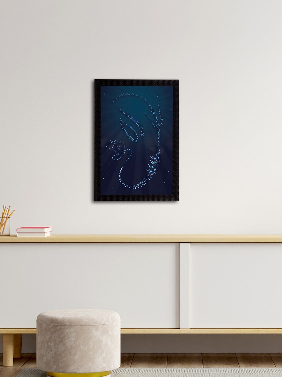 

eCraftIndia Blue Lord Ganesha Satin Matt Textured UV Wall Art