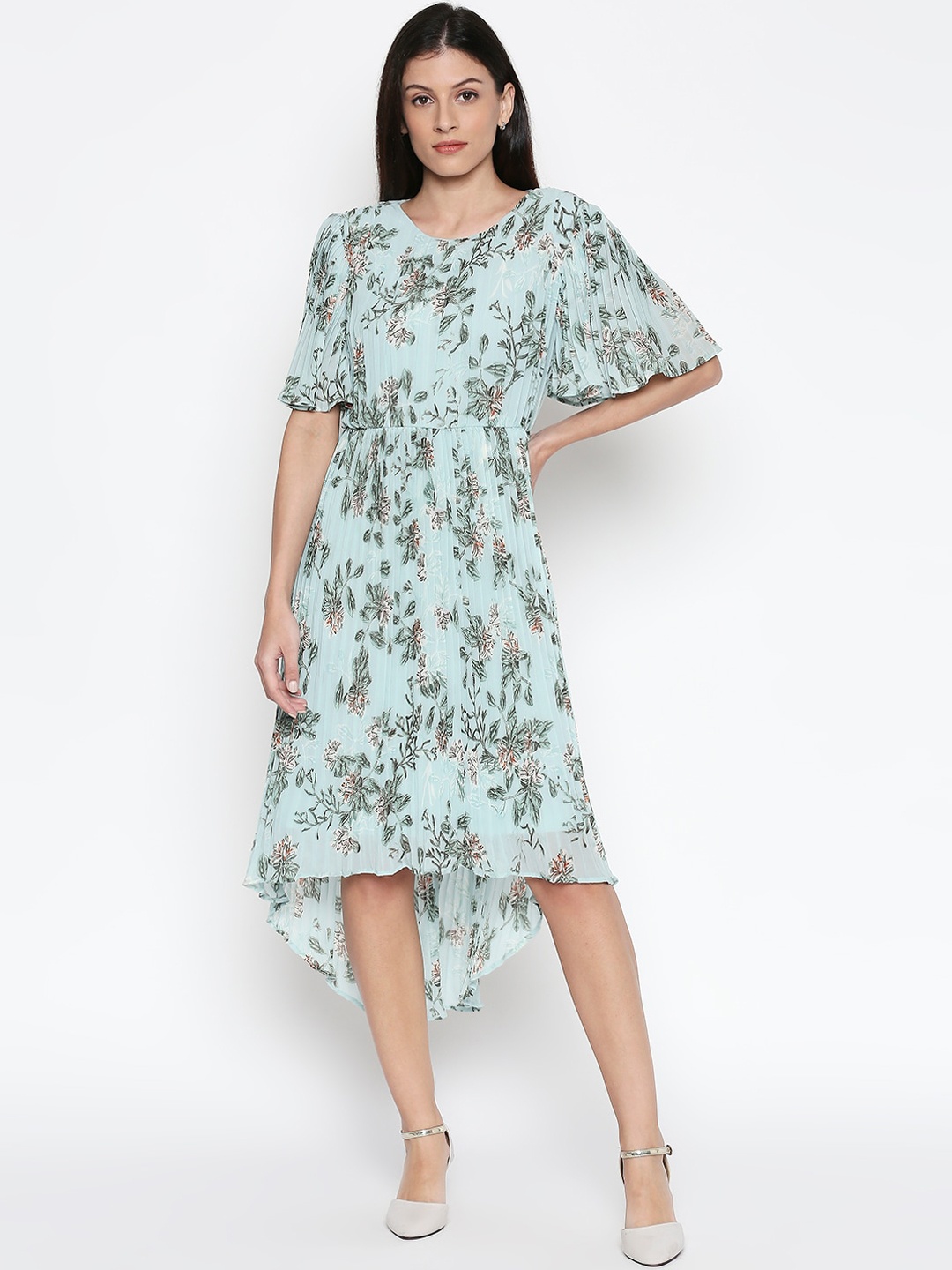 

Forever Glam by Pantaloons Women Green Floral Printed A-Line Dress