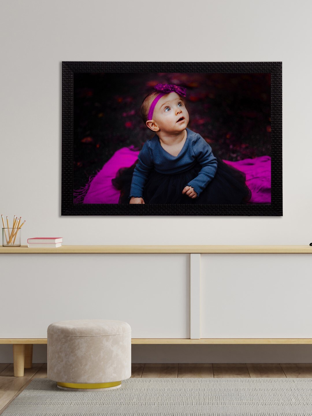 

eCraftIndia Multicoloured Cute Baby Satin Matt Texture UV Art Painting, Multi