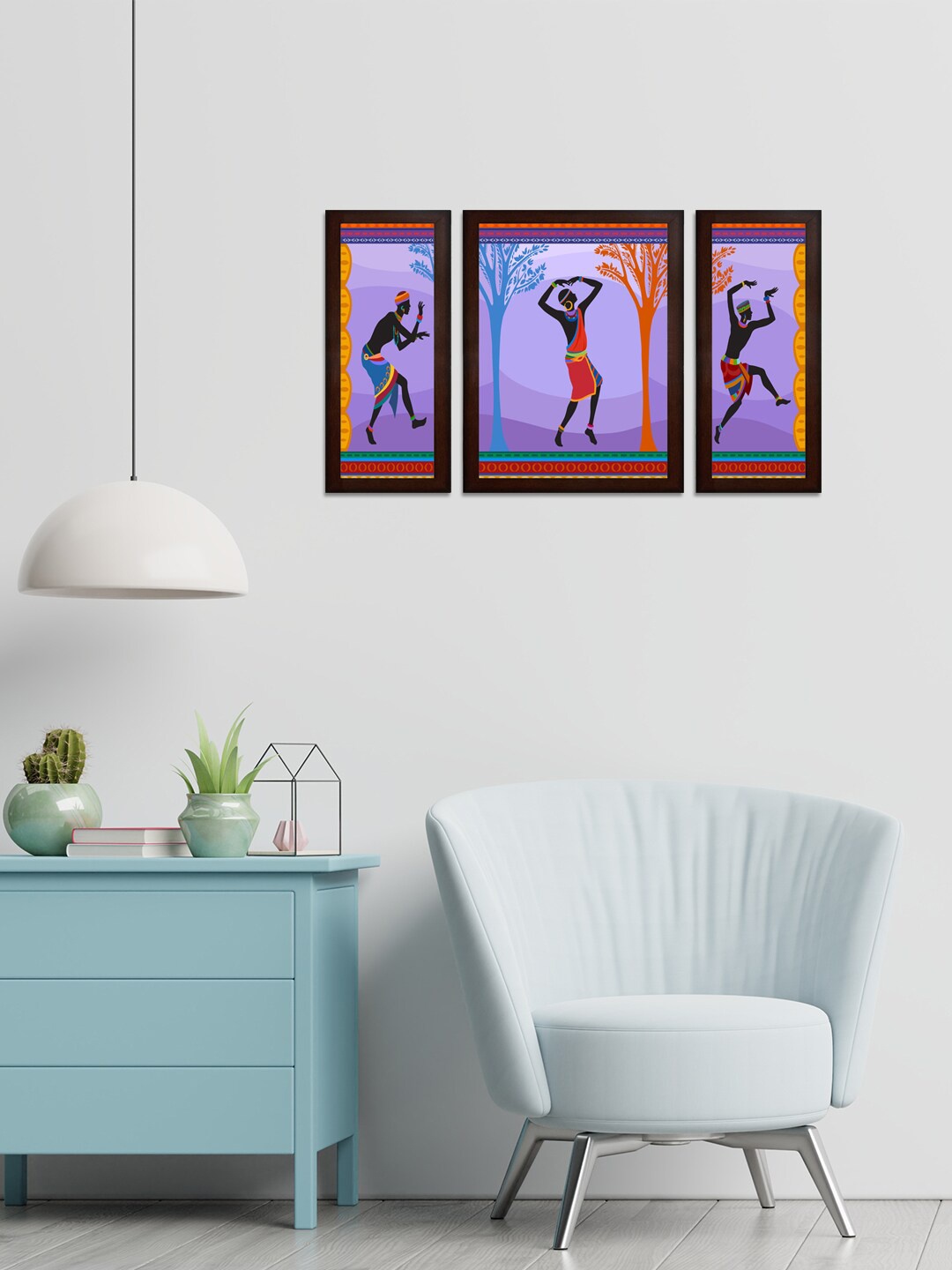 

WENS Purple & Red Set of 3 Butterfly Art MDF Wall Paintings