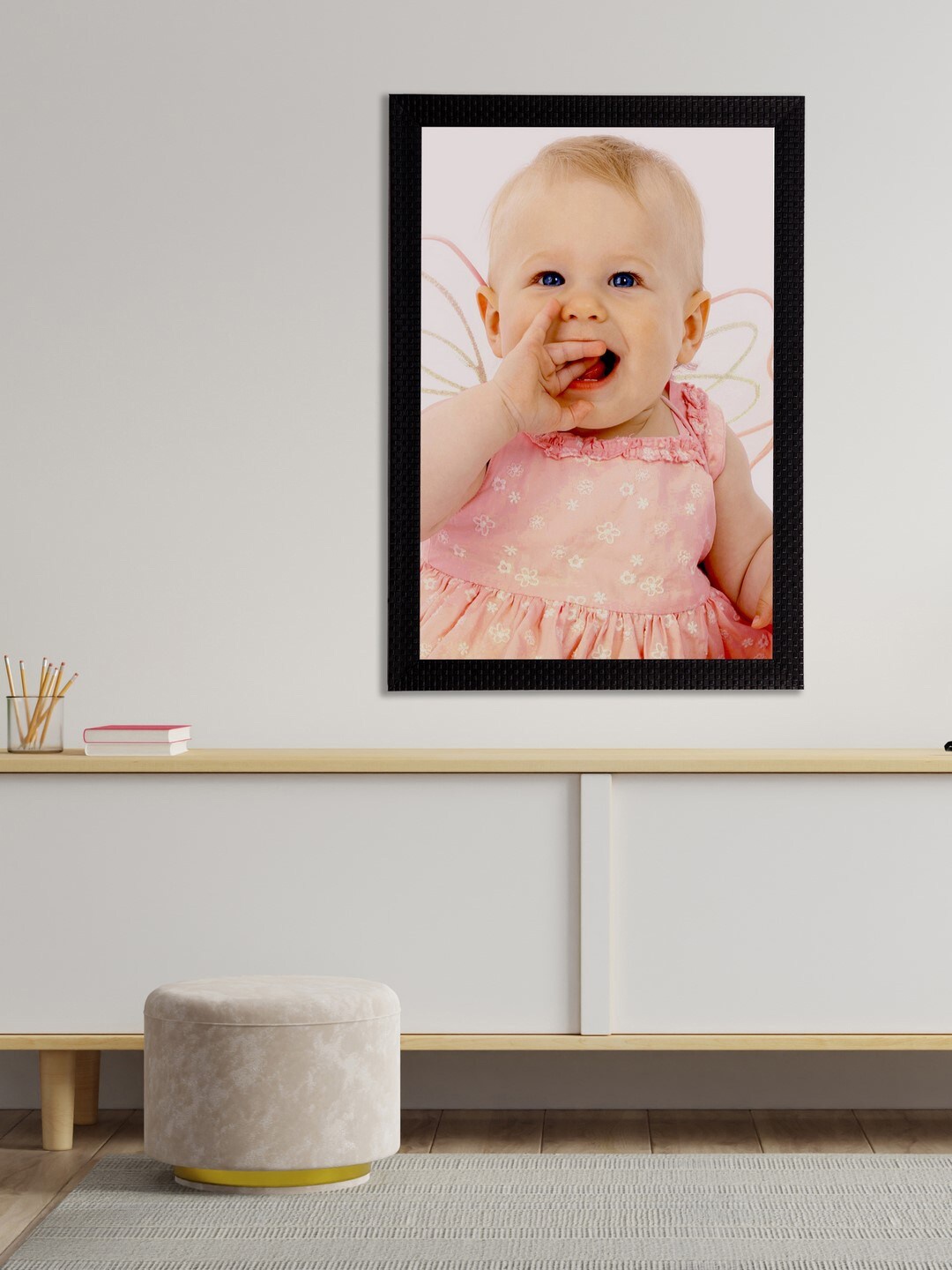 

eCraftIndia Multicoloured Cute Baby Satin Matt Texture UV Art Painting, Multi