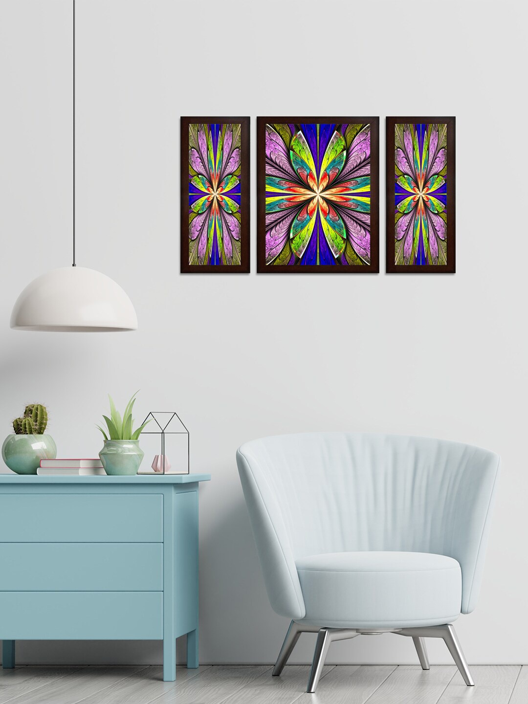

WENS Set Of 3 Multicolored MDF Wall Arts, Multi