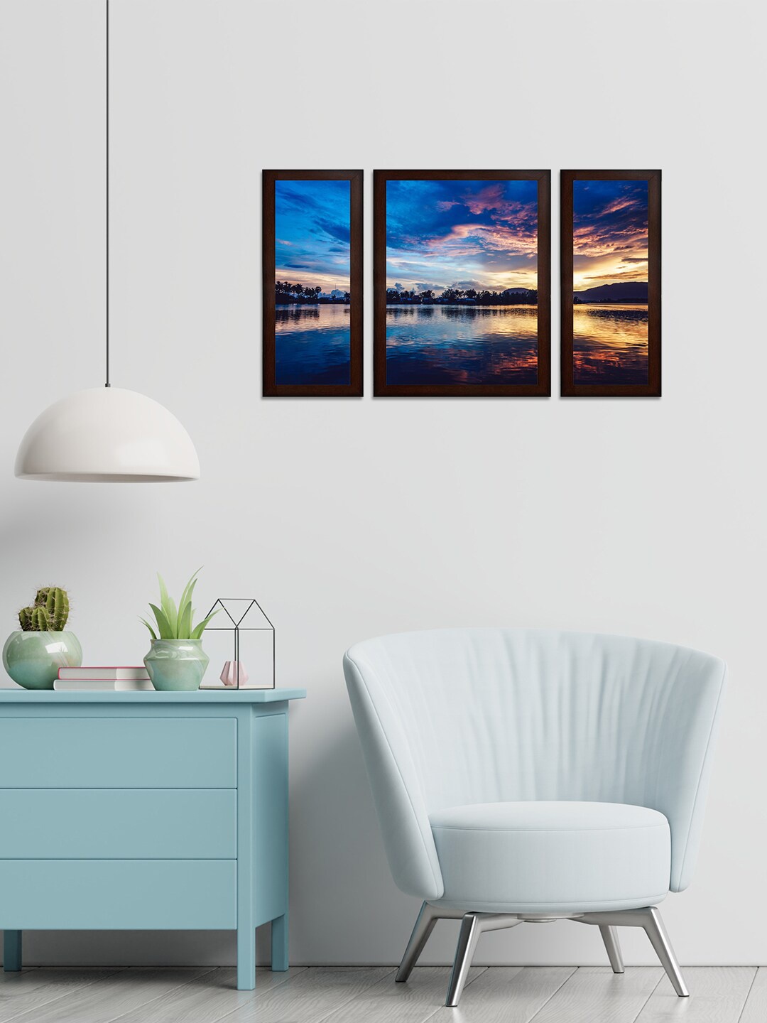 

WENS Set Of 3 Blue Nature's View MDF Wall Arts