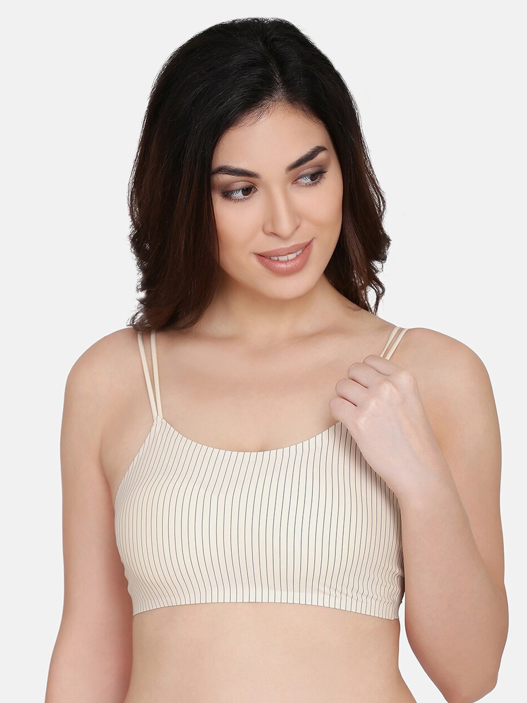 

PRETTYBOLD Beige Solid Non-Wired Lightly Padded T-shirt Bra PBB-01