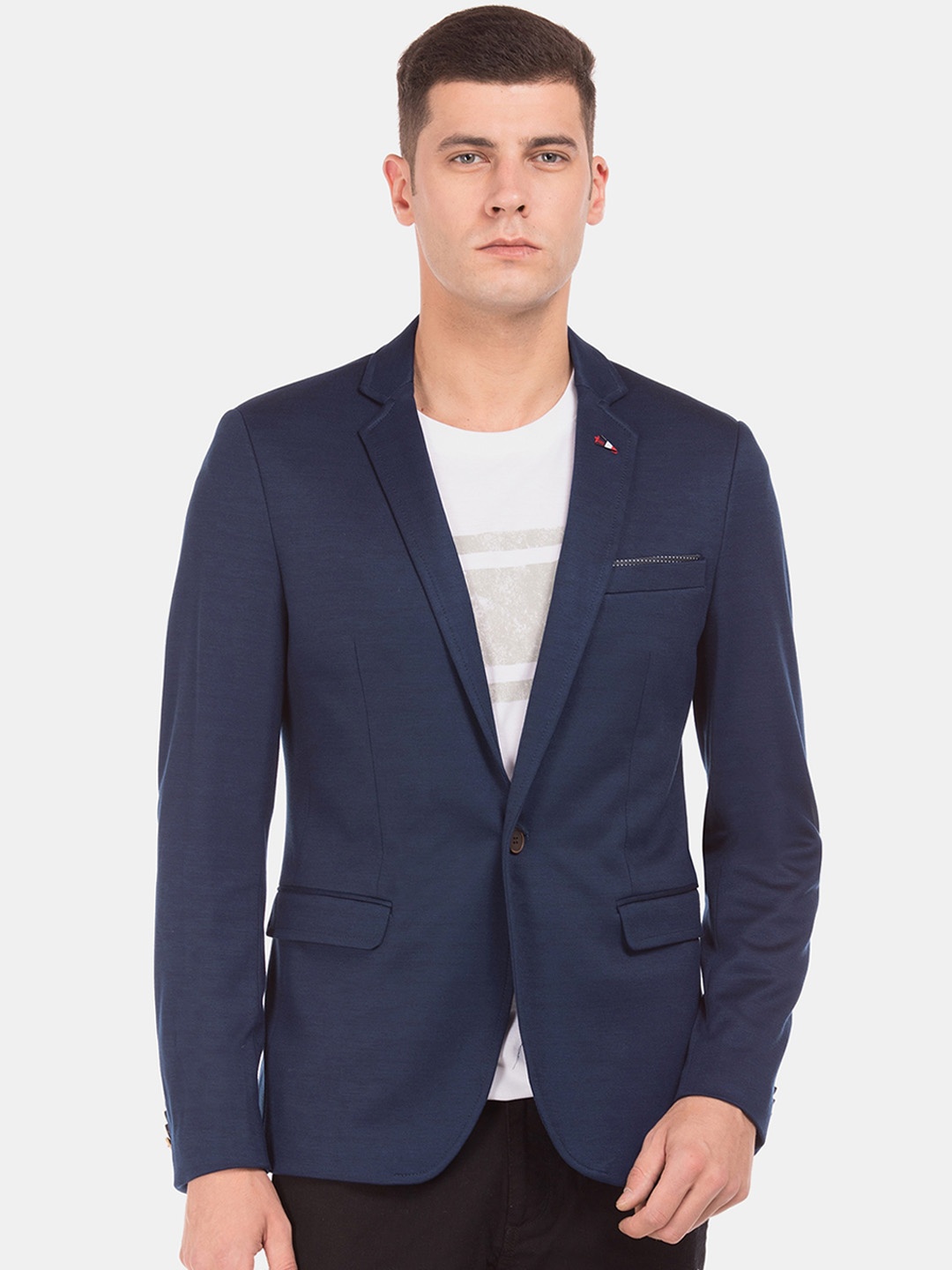 

Arrow Sport Men Navy Blue Solid Slim Fit Single-Breasted Blazer