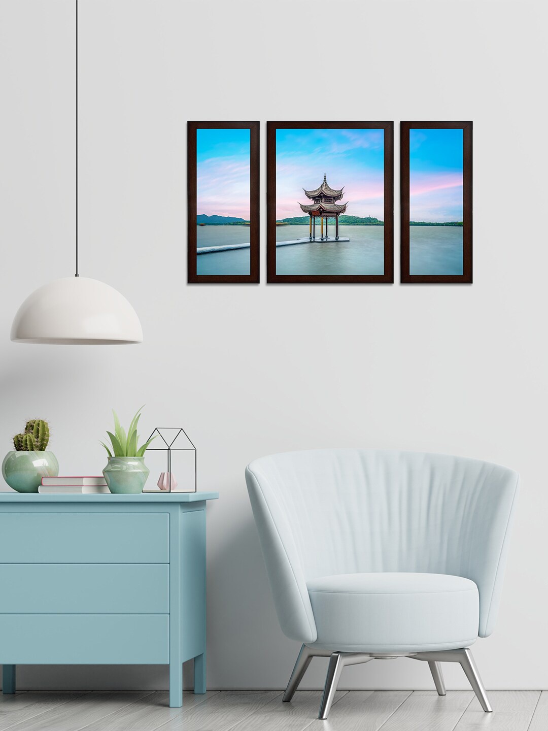 

WENS Set Of 3 Blue & Green Beautiful View MDF Wall Paintings