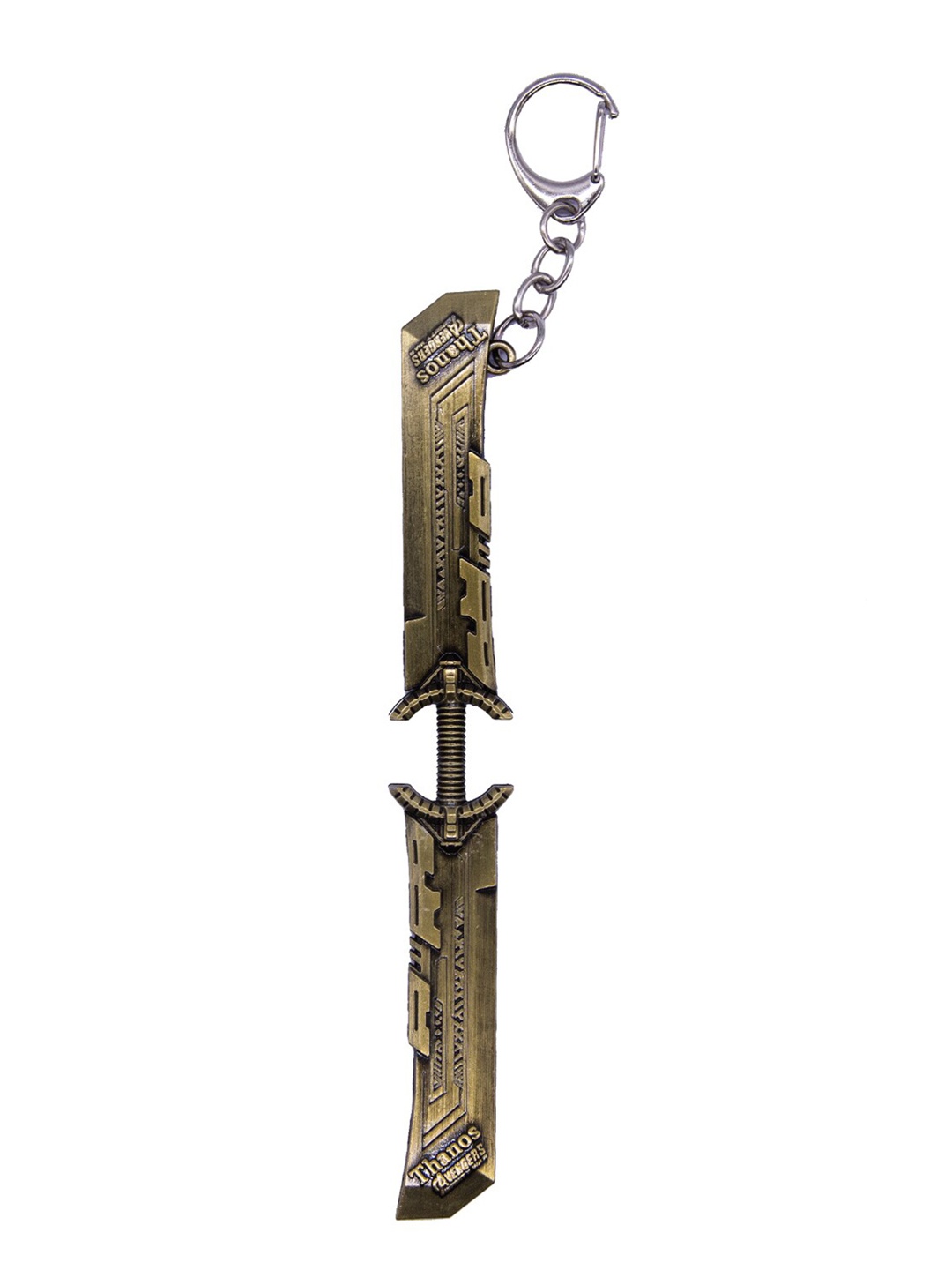 Planet Superheroes Unisex Gold-Toned Double Edged Sword Thanos Keychain
