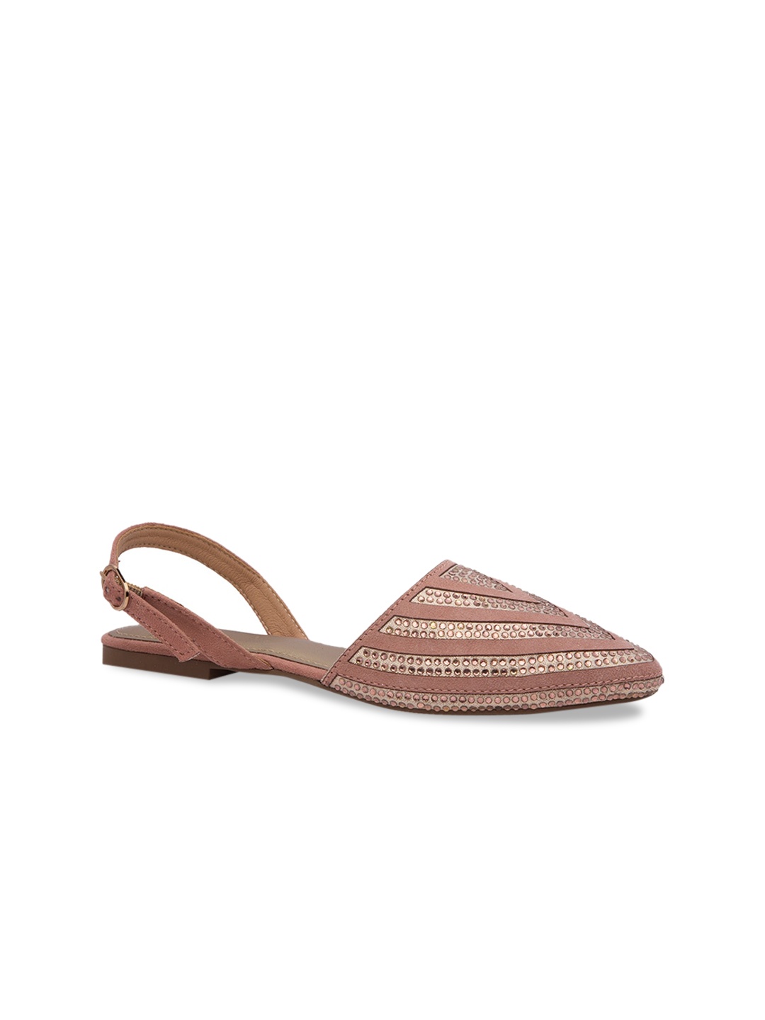 

Inc 5 Women Peach-Coloured Embellished Mules