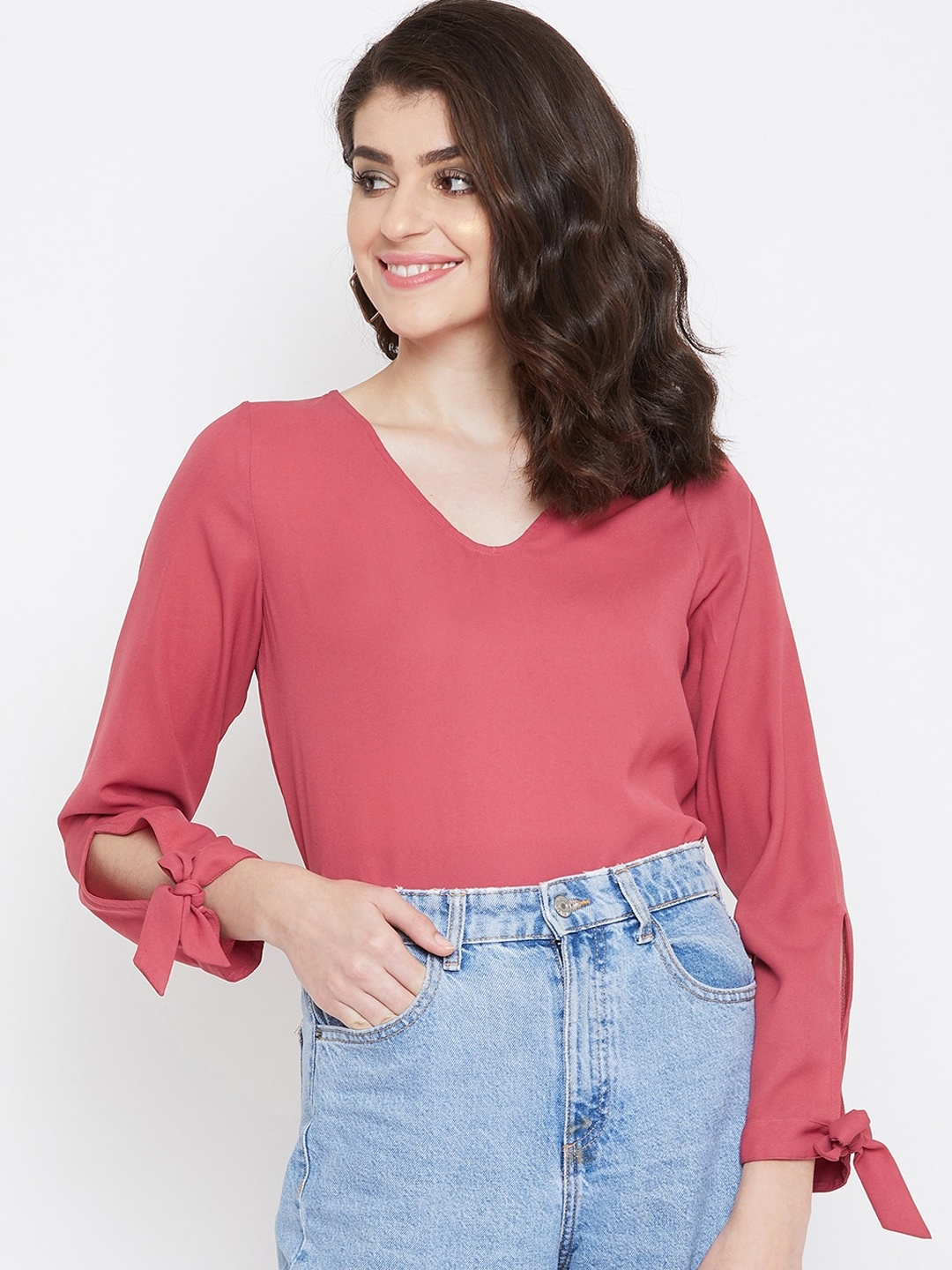 

La Zoire Women Pink Solid Top