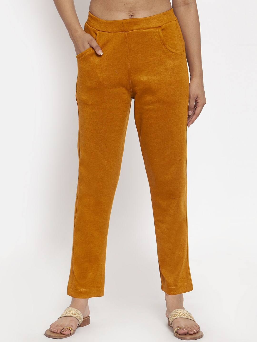 

TAG 7 Women Mustard Woolen Ankle Length Leggings