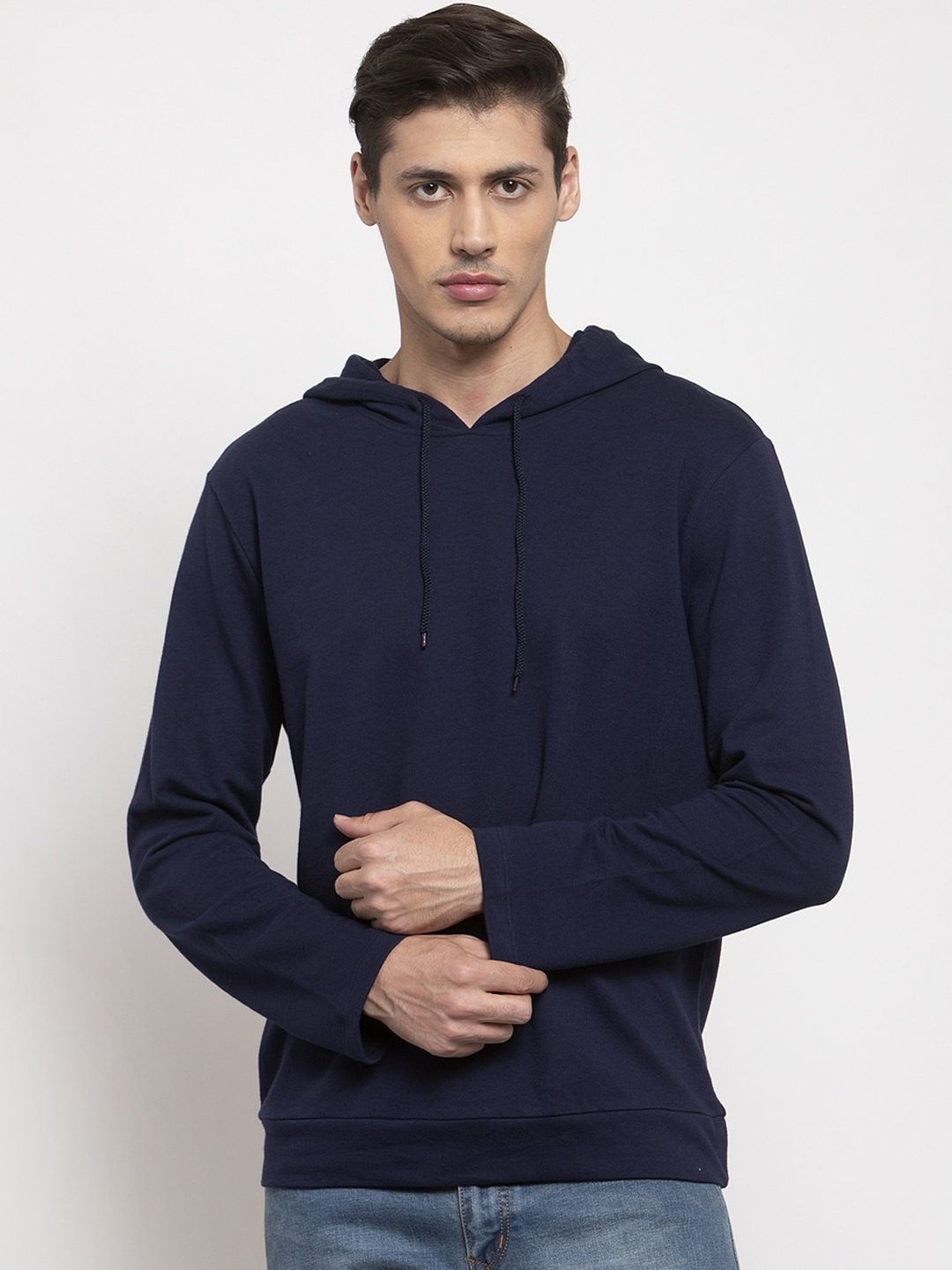 

DOOR74 Hooded Cotton Sweatshirt, Navy blue