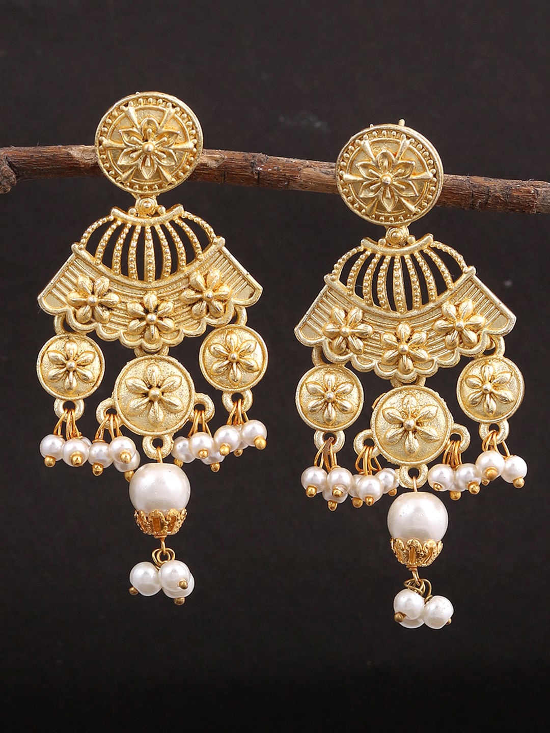 

Silvermerc Designs Gold-Plated & White Classic Drop Earrings