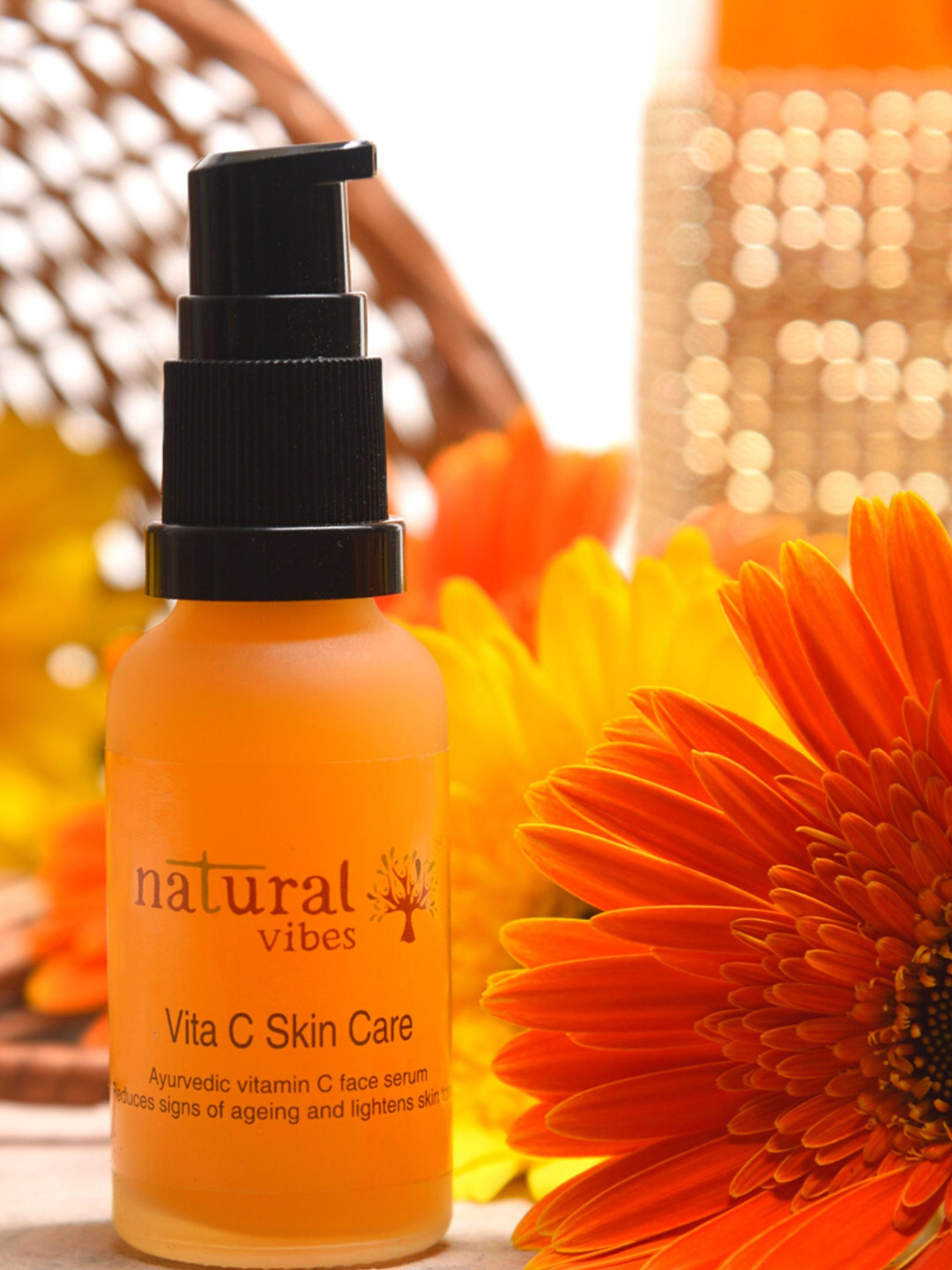 

natural vibes Unisex Orange Ayurvedic Vitamin C Face Serum 30ml