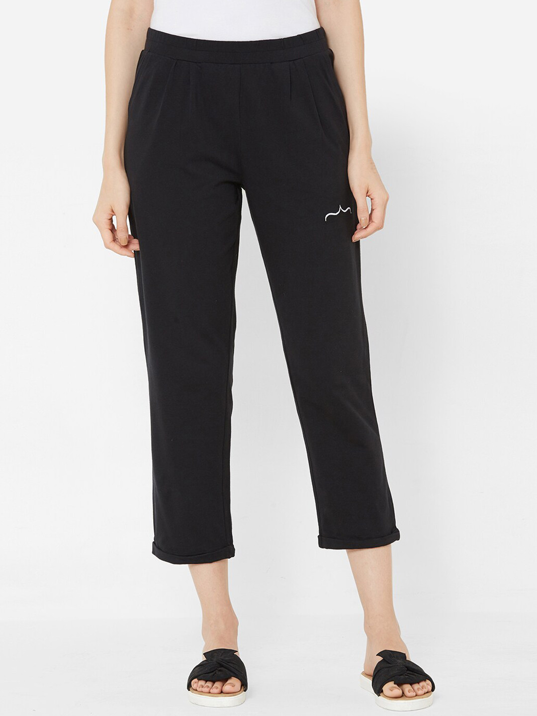 

Mystere Paris Women Black Solid Lounge Pants