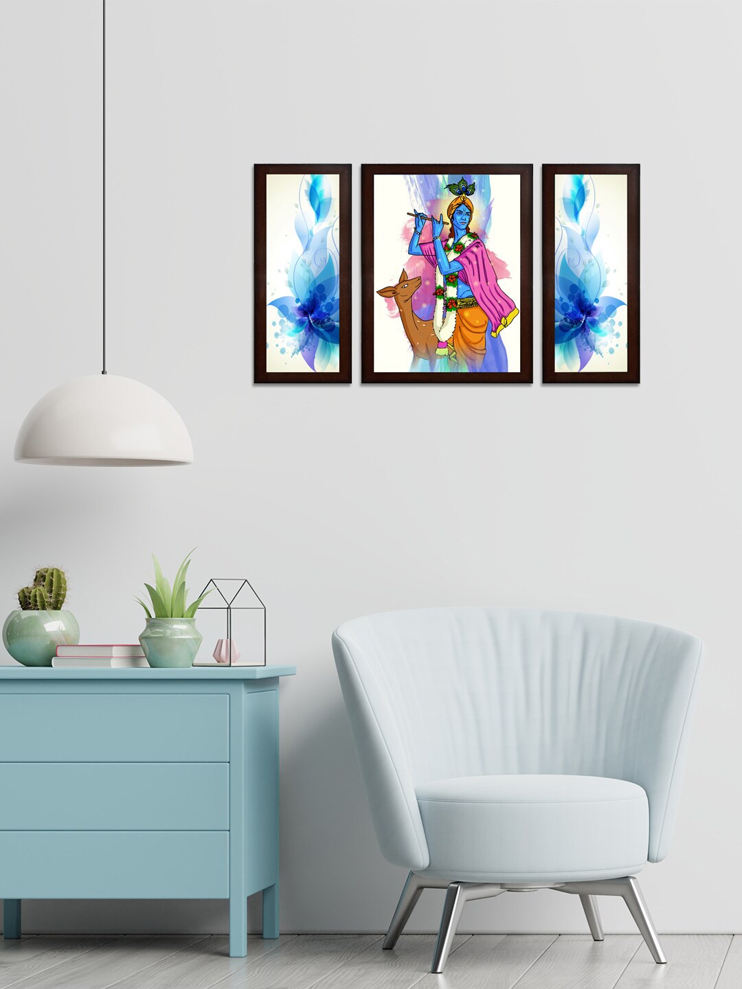 

WENS Set Of 3 Multicoloured Krishna Wall Arts, Multi