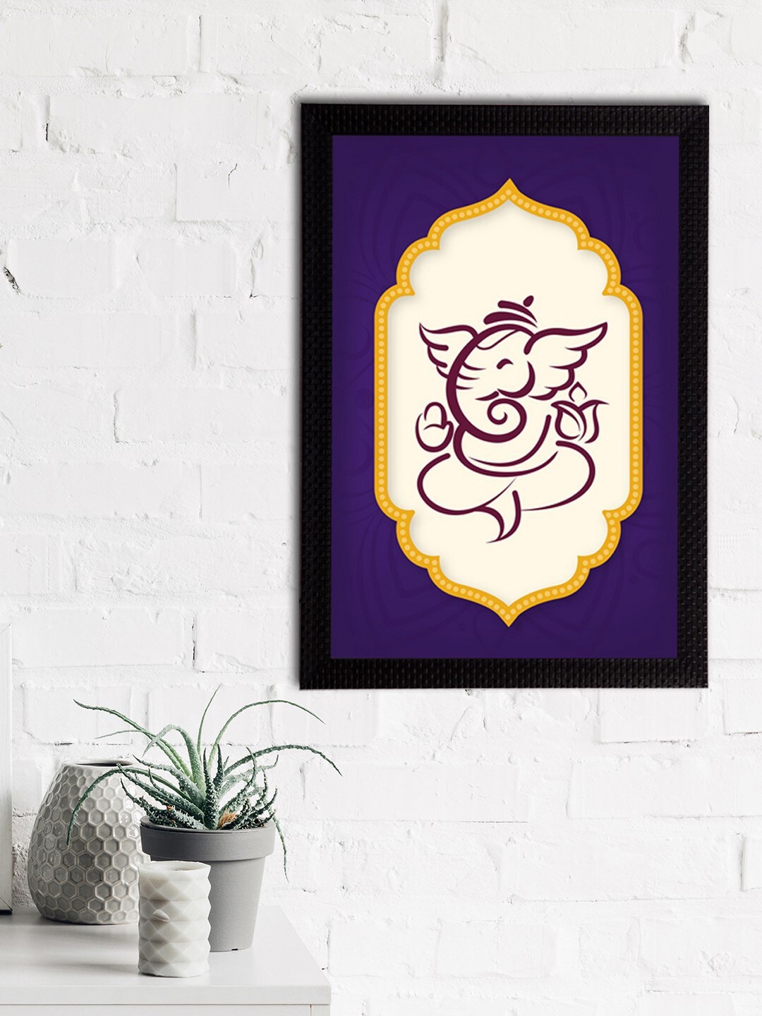 

eCraftIndia Purple & Beige Lord Ganesha Satin Matt Texture UV Art Painting