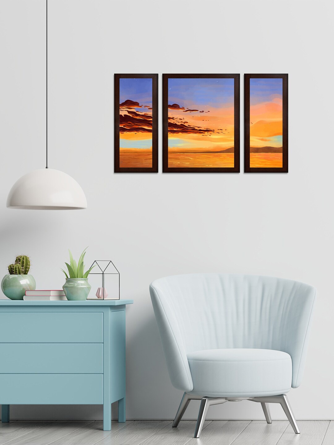 

WENS Set of 3 Textured Lakeside View Wall Arts, Multi
