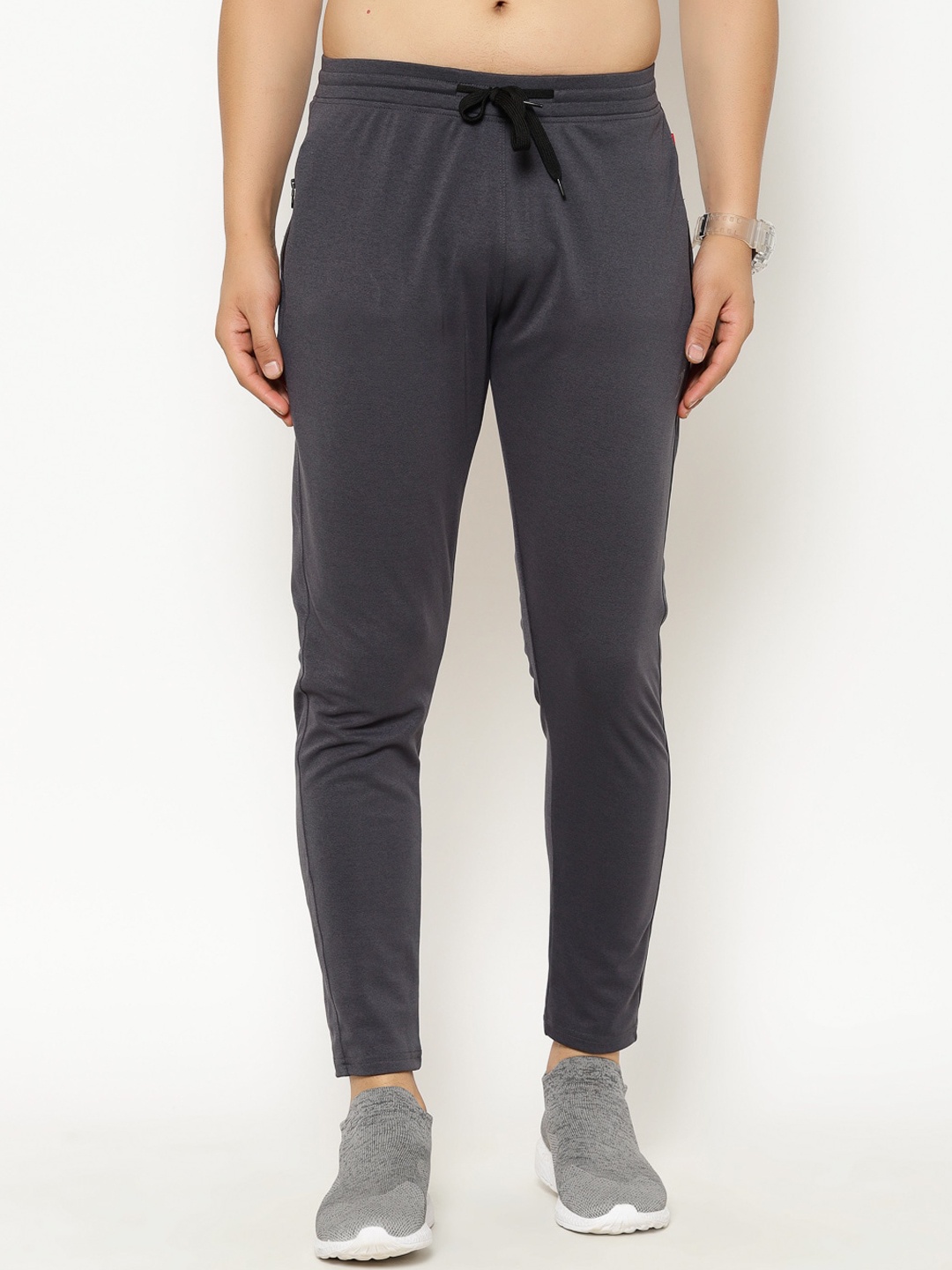 

SAPPER Men Charcoal Grey Solid Slim-Fit Track Pants