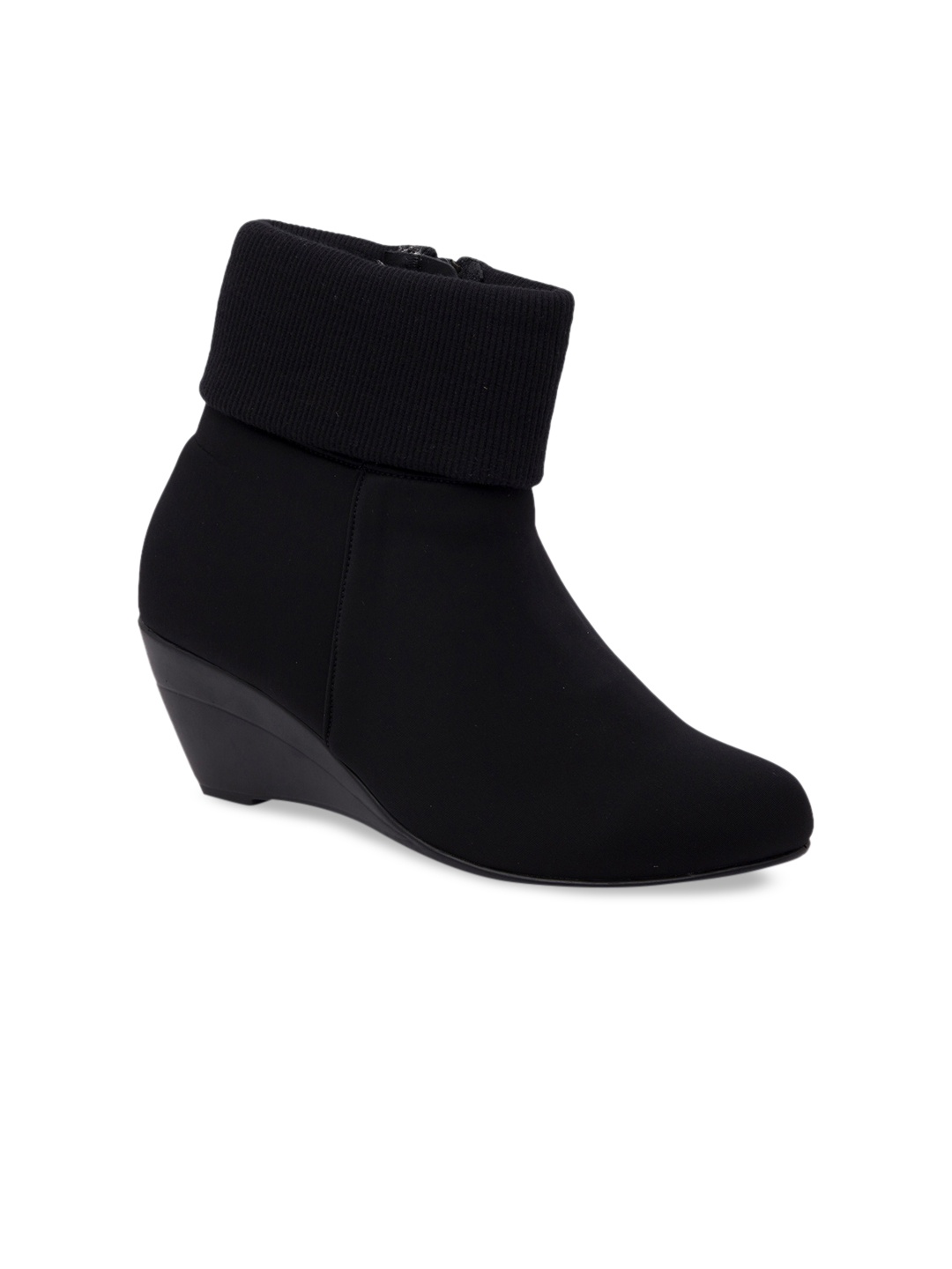Rocia Women Black Solid Heeled Boots