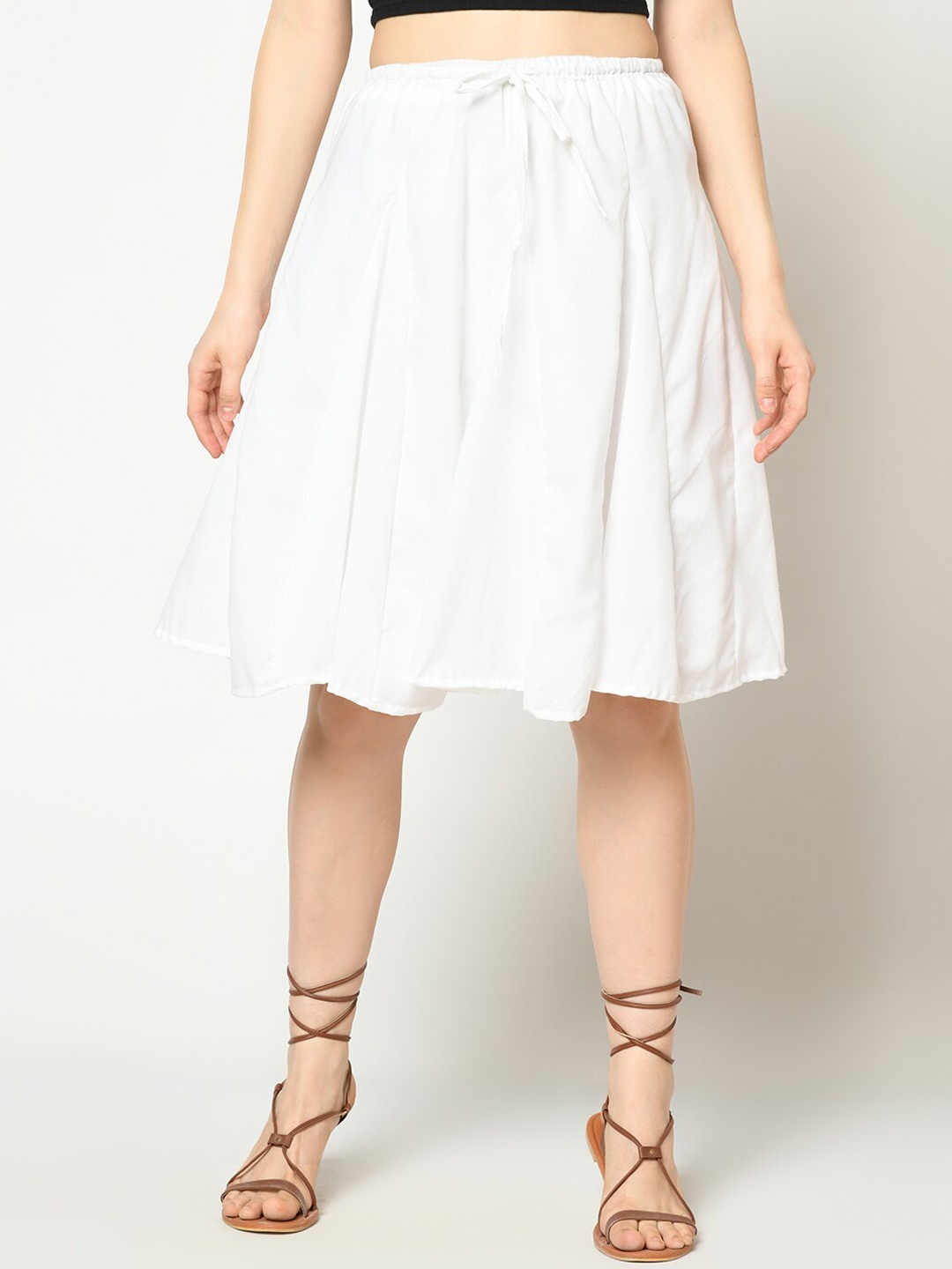 

SQew Women White Solid Skirt
