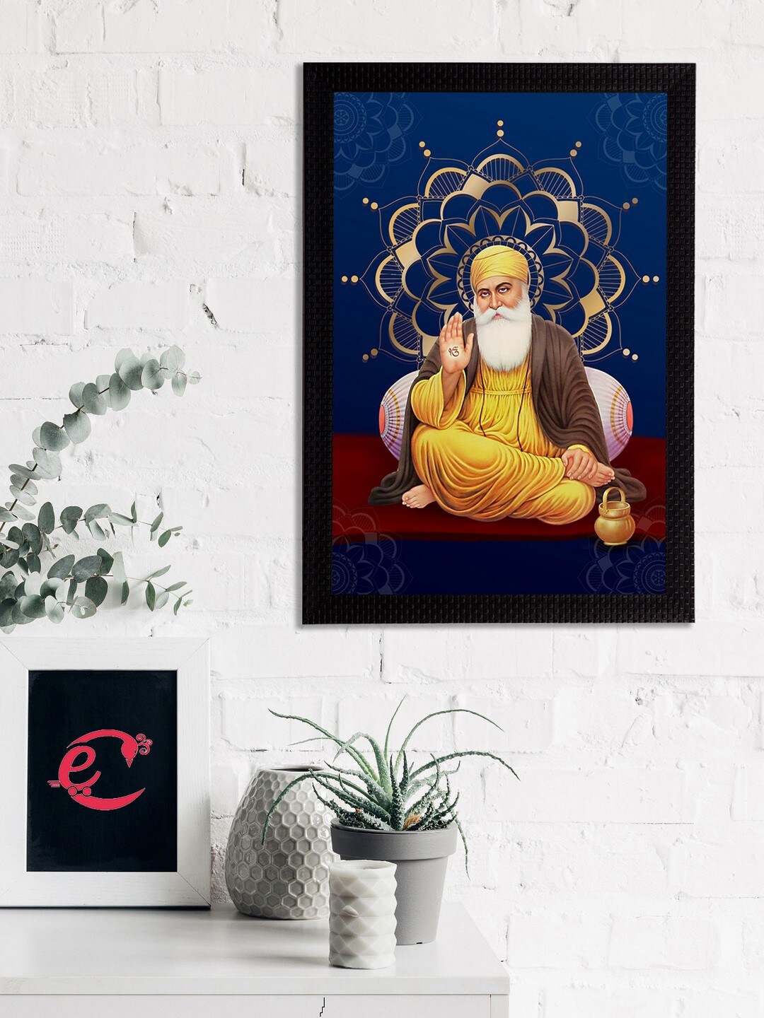eCraftIndia Multicoloured Guru Nanak Sahib Satin Matt Texture UV Wall Art, Multi