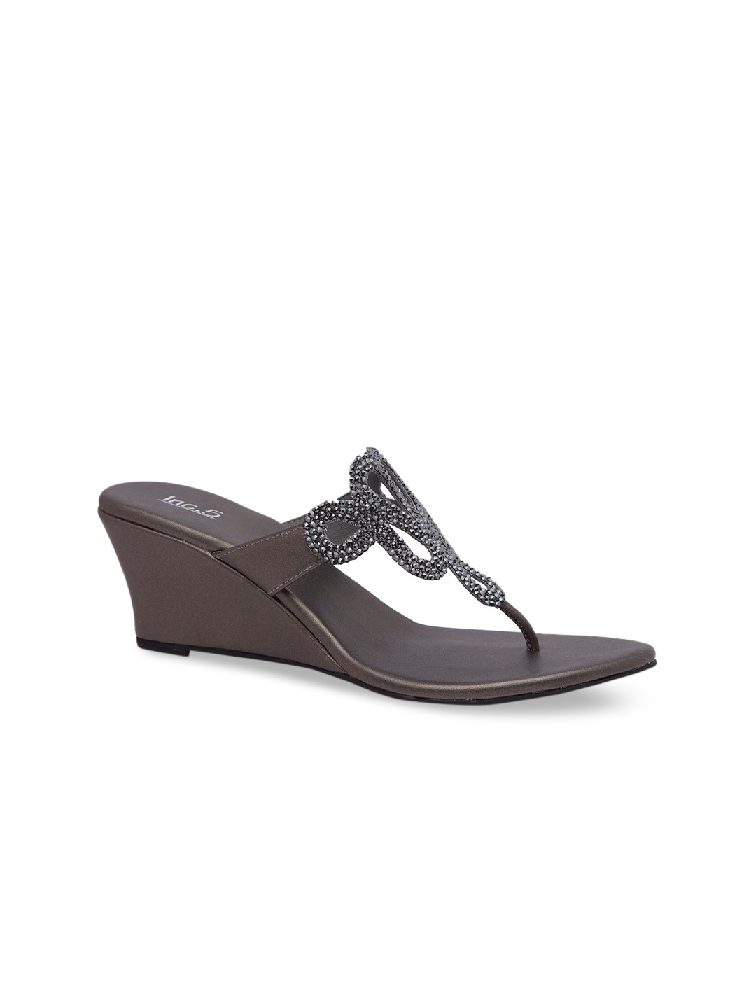 

Inc 5 Women Gunmetal Embellished Wedges, Brown