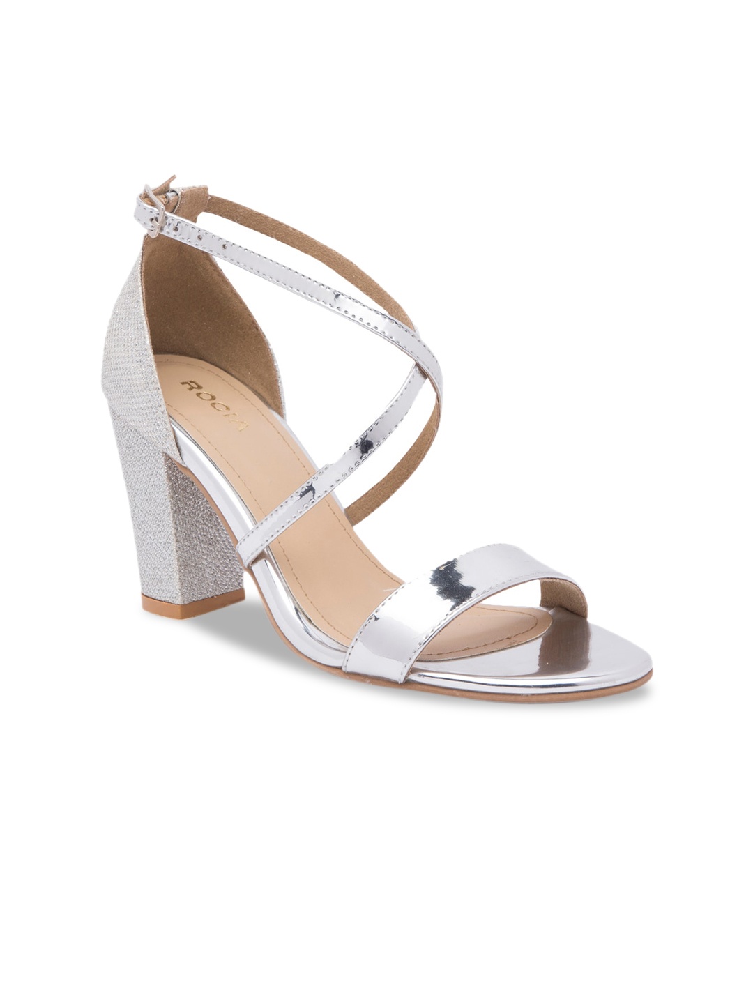 

Rocia Women Silver-Toned Solid Block Heels