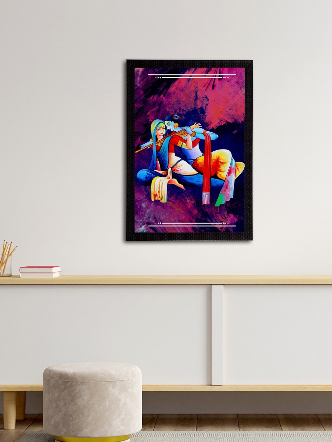 

eCraftIndia Purple & Blue Lord Krishna Satin Matt Texture UV Art Painting