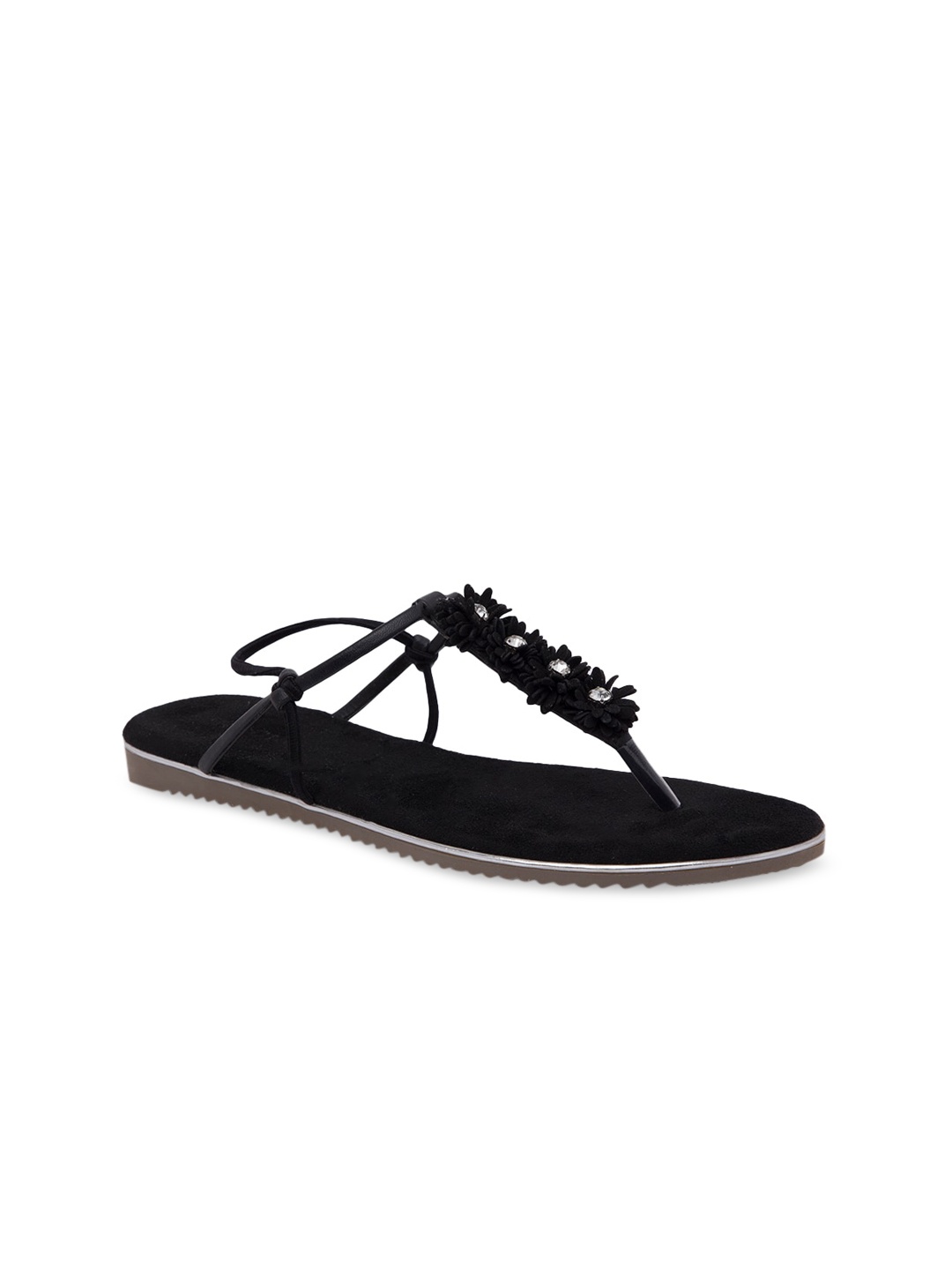 

Rocia Women Black Solid Faux Fur T-Strap Flats