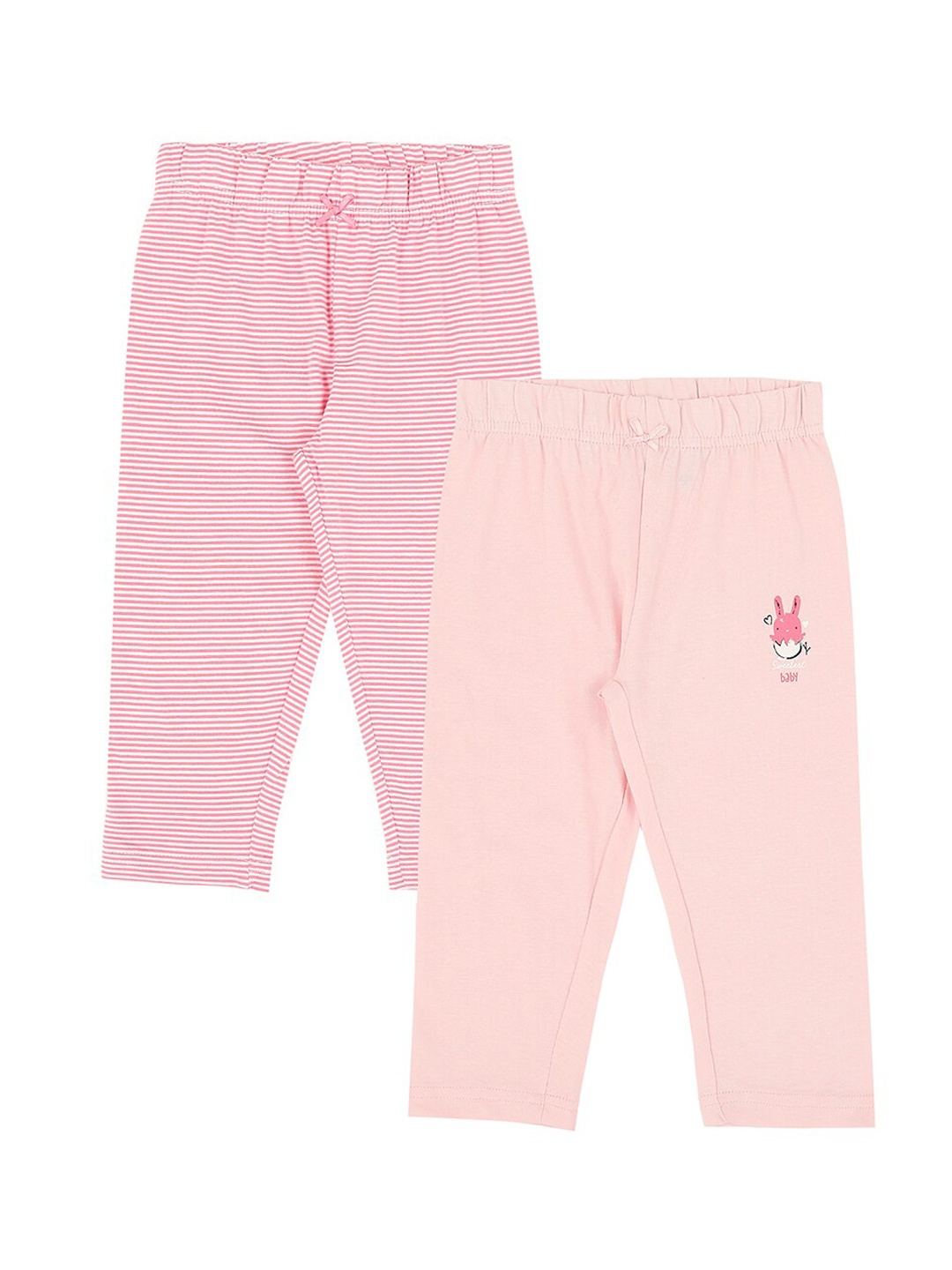 

Pantaloons Baby Girls Pack Of 2 Lounge Pants, Pink
