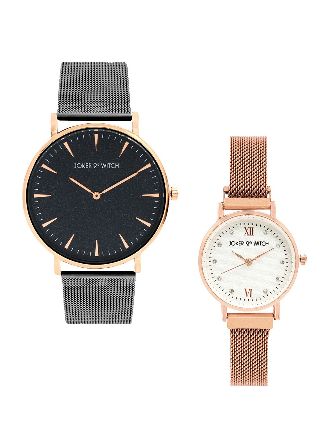 

Joker & Witch Jamie and Landon Couple Watches Gift Set JWCW24, Silver