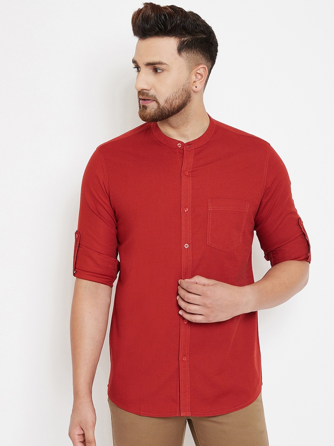 

Canary London Men Maroon Smart Slim Fit Solid Casual Shirt