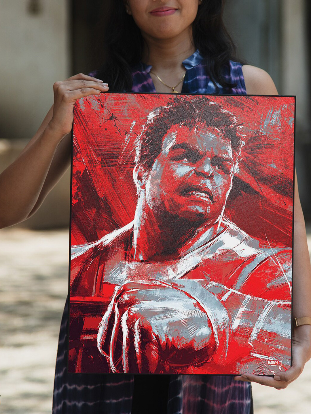 

Planet Superheroes Red Hulk Matte Finish Framed MDF Wood Wall Art
