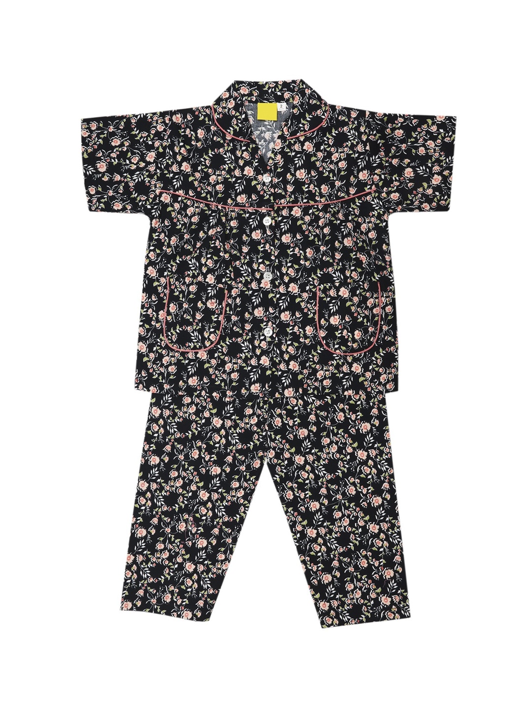 

The Magic Wand Girls Black Printed Night suit