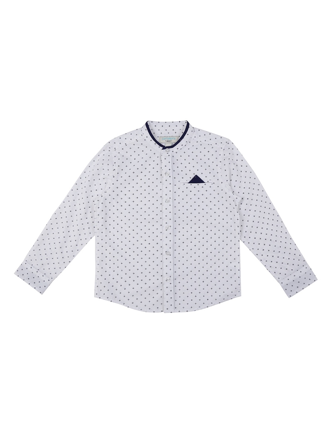 

Pantaloons Junior Boys White & Blue Regular Fit Printed Casual Shirt