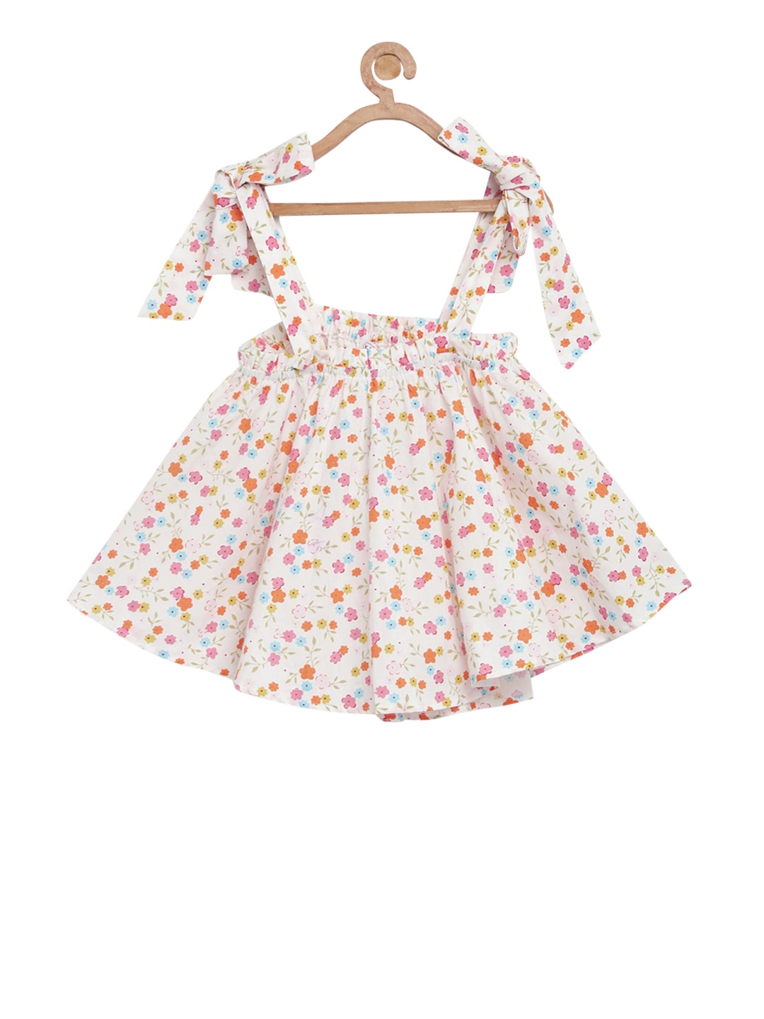 

KIDKLO Girls White Floral Printed Top